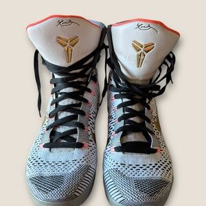 Nike Men’s White and Gold Fundamentals Athletic Shoes Nike Kobe 9 Elite